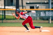 Michael Stepp RBI of Greater Harrisburg digging in at Softball World Series in Florida